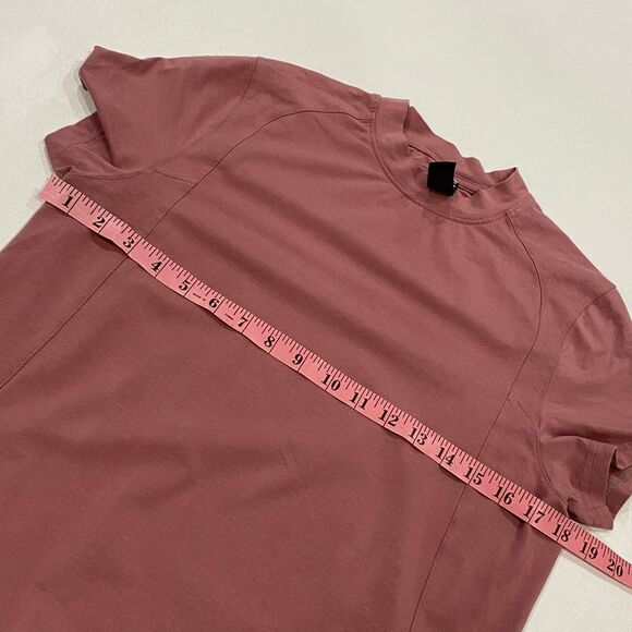 Alphalete Premium Longline T-Shirt Size Small Mauve Pink Curved Hem - Picture 5 of 5